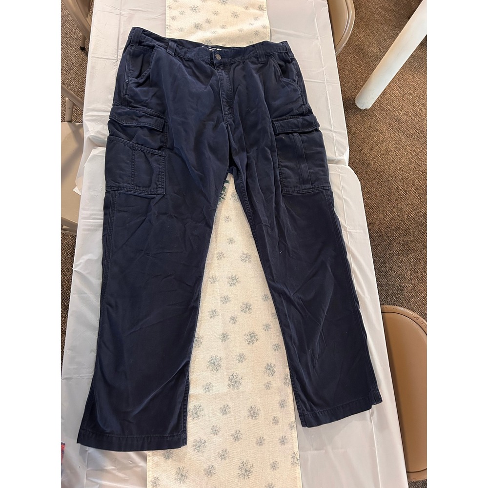 Carhartt Mens Rugged Flex Relaxed Fit Cargo Pants Navy Blue 40x32 103574-M